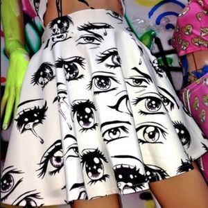 anime eyes skater skirt